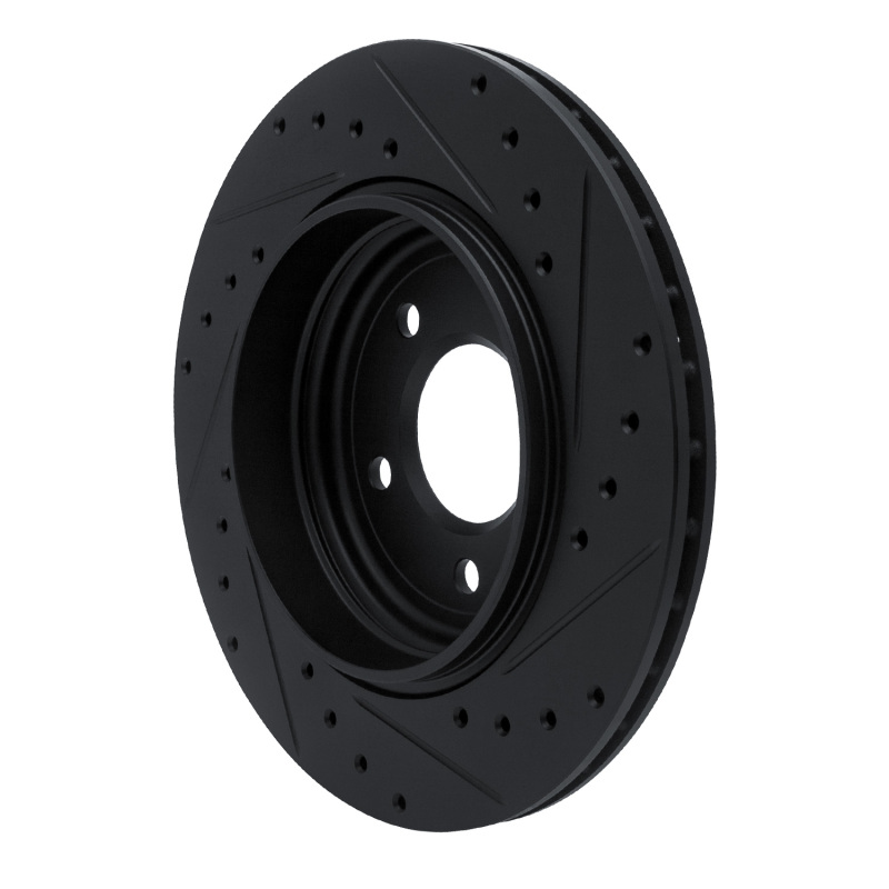 BMW 330CI Brake Rotor (1) - Rear Left - R1 Concepts - Drilled & Slotted - Black - `01-`06